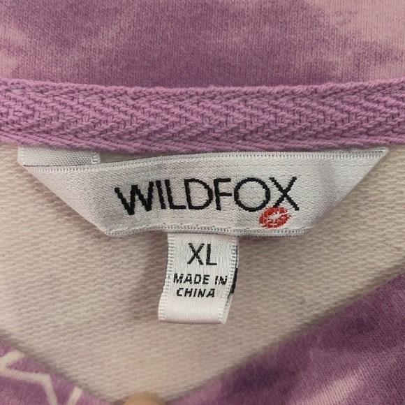 Wildfox Purple Tie Dye Star Print Sweatshirt Pajama Top XL - Picture 6 of 7